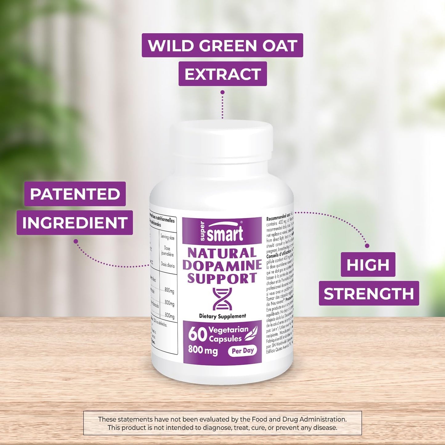 Neuravena Dopamine Support Supplement - 800mg Daily | Avena Sativa Wild Green Oat Extract | Non-GMO & Gluten Free - 60 Capsules