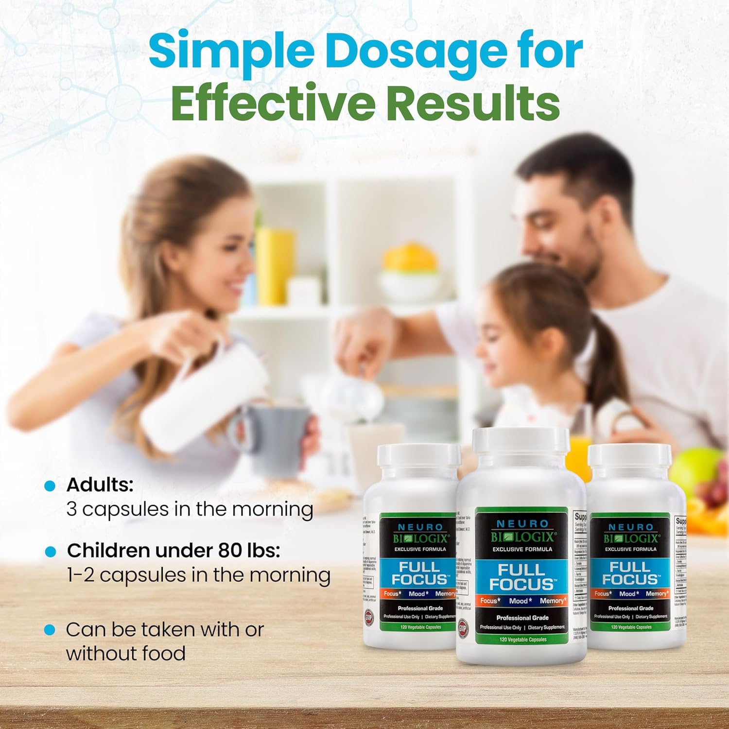 Neuro Biologix Full Focus™ Capsules - Brain Supplement for Memory, Focus & Cognition - Supports Mood, Relaxation & Dopamine Balance