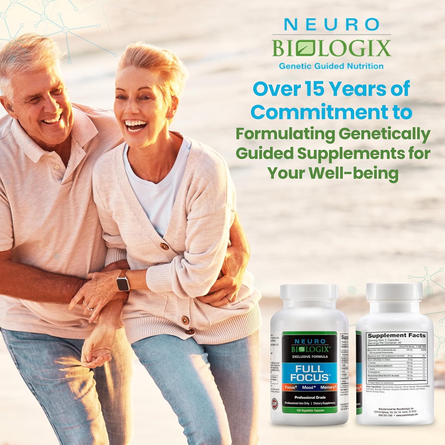 Neuro Biologix Full Focus™ Capsules - Brain Supplement for Memory, Focus & Cognition - Supports Mood, Relaxation & Dopamine Balance