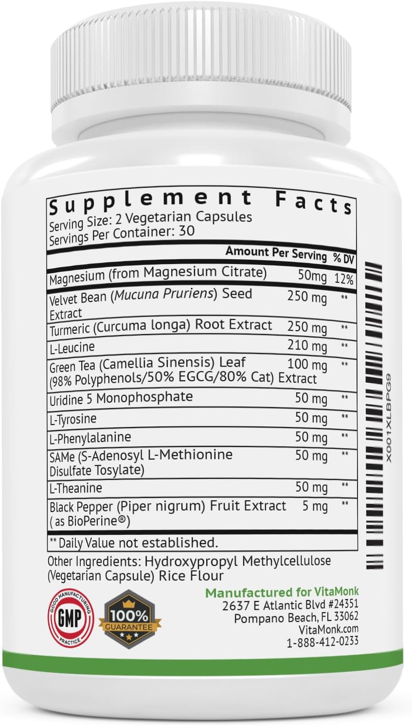 Neuro Boost Duo: VitaMonk Dopamine Support Supplement with Alpha GPC and Uridine