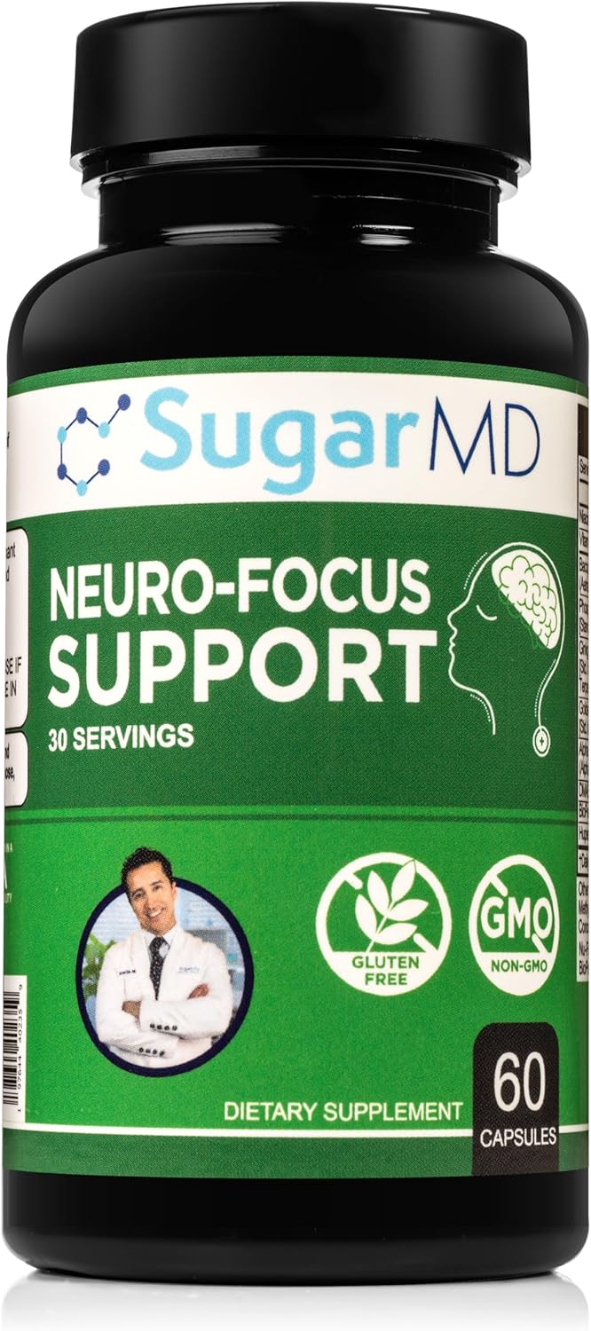 Neuro-Focus Support: Memory & Clarity Brain Health Supplement - Bacopa, Ginkgo, Bioperine - Cognitive Support - Non-GMO, Gluten-Free - 60 Capsules
