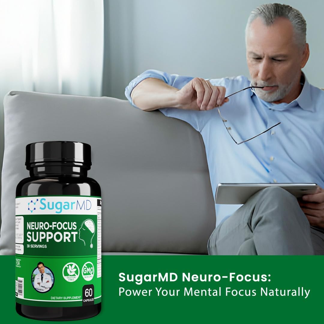 Neuro-Focus Support: Memory & Clarity Brain Health Supplement - Bacopa, Ginkgo, Bioperine - Cognitive Support - Non-GMO, Gluten-Free - 60 Capsules