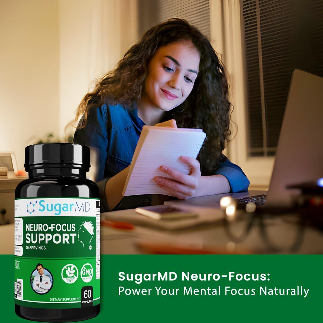 Neuro-Focus Support: Memory & Clarity Brain Health Supplement - Bacopa, Ginkgo, Bioperine - Cognitive Support - Non-GMO, Gluten-Free - 60 Capsules