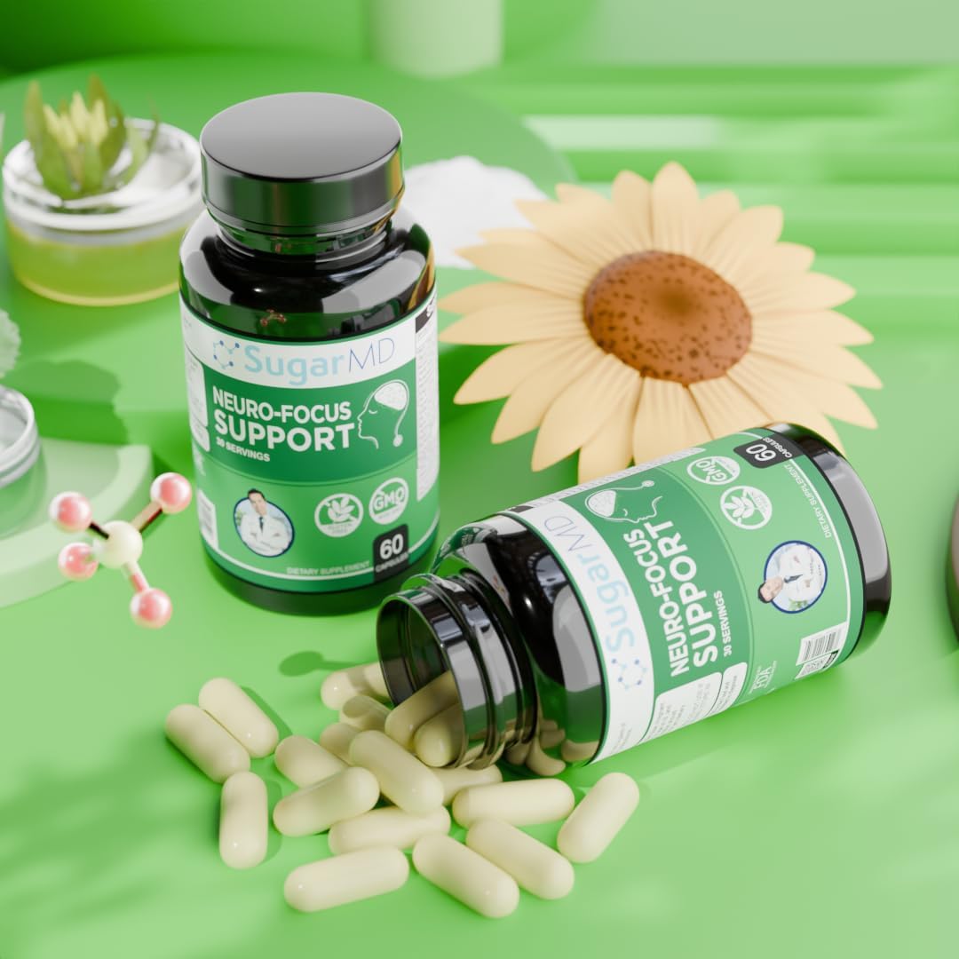 Neuro-Focus Support: Memory & Clarity Brain Health Supplement - Bacopa, Ginkgo, Bioperine - Cognitive Support - Non-GMO, Gluten-Free - 60 Capsules