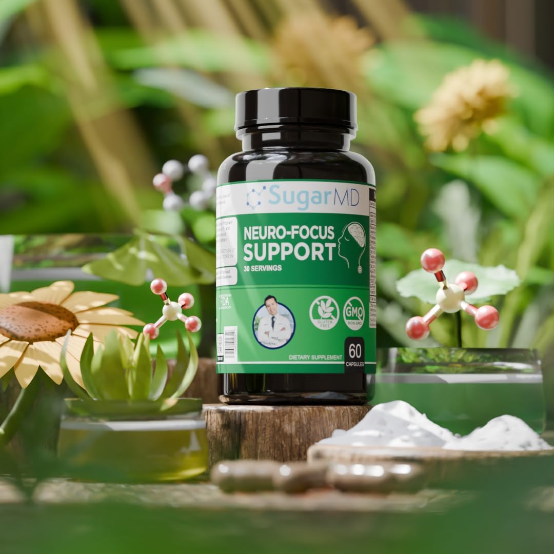 Neuro-Focus Support: Memory & Clarity Brain Health Supplement - Bacopa, Ginkgo, Bioperine - Cognitive Support - Non-GMO, Gluten-Free - 60 Capsules