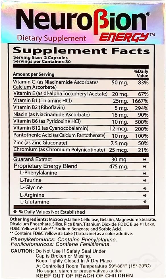 Neurobion Energy Amino Acids Supplement, 180 Capsules (3-Pack)