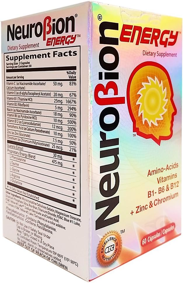 Neurobion Energy Amino Acids Supplement, 180 Capsules (3-Pack)