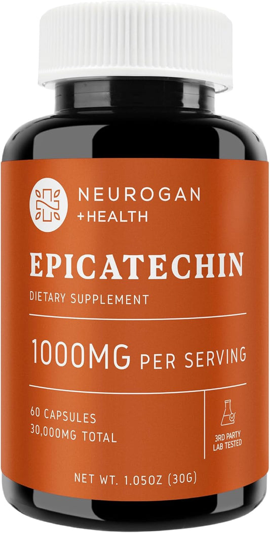Neurogan Epicatechin Capsules 500mg - Nitric Oxide & Muscle Development Support - Athletes Performance Edge - 60ct, Made in USA