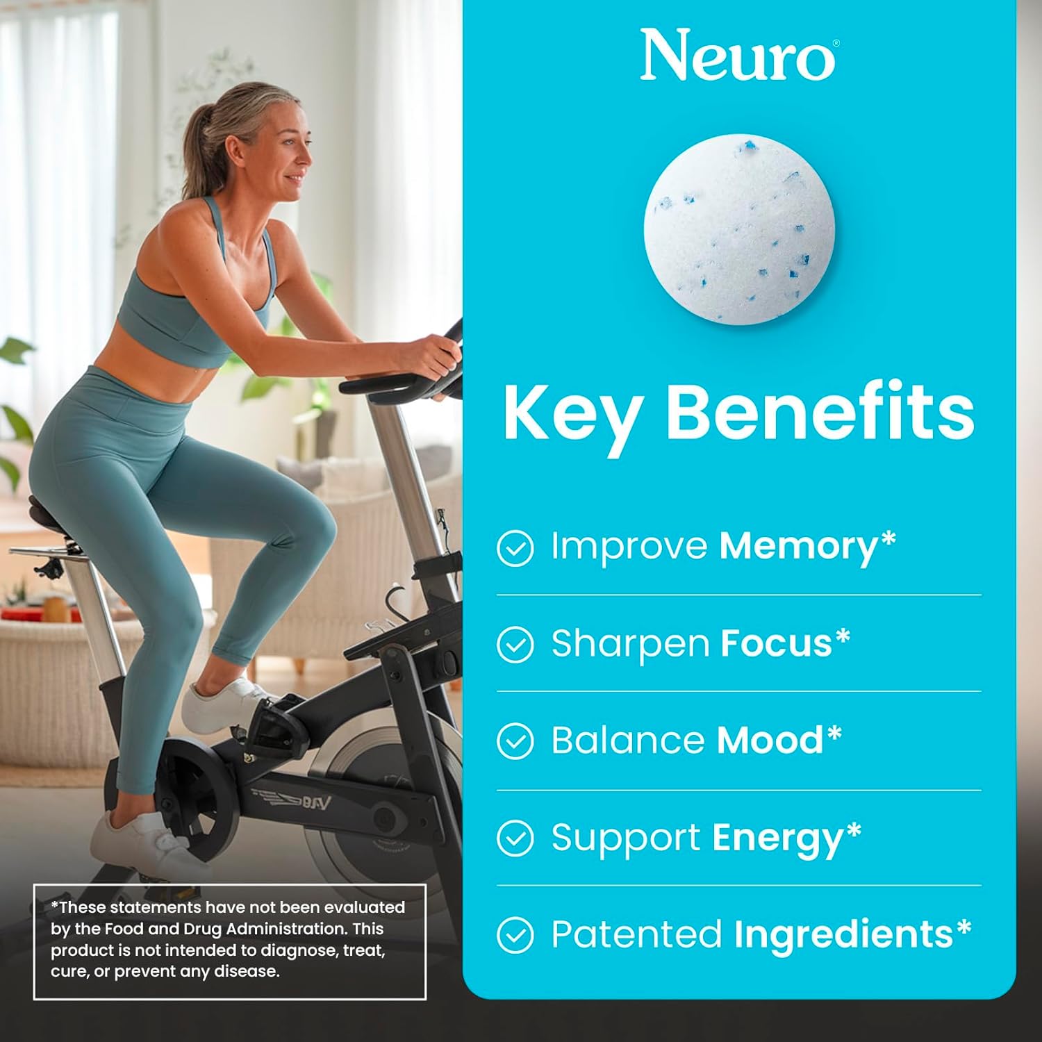NeuroGum Memory & Focus Gum (90 Pieces) - Decaf & Sugar Free with American Ginseng, L-theanine, Vitamin B12 & B6 for Mental Alertness - Brain Supplements for Memory and Focus - Peppermint Flavor