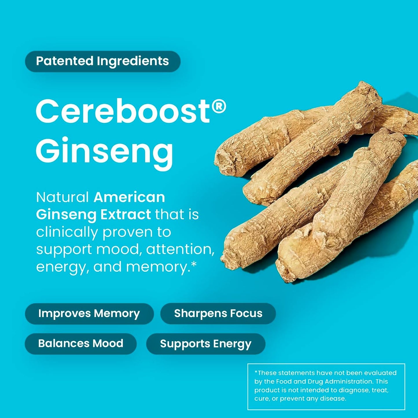 NeuroGum Memory & Focus Gum (90 Pieces) - Decaf & Sugar Free with American Ginseng, L-theanine, Vitamin B12 & B6 for Mental Alertness - Brain Supplements for Memory and Focus - Peppermint Flavor