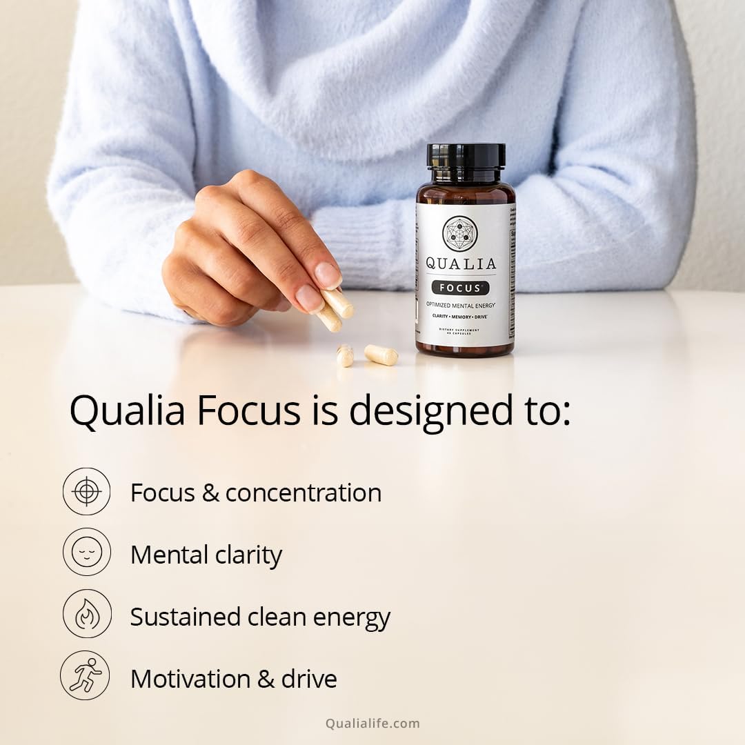 Neurohacker Collective Qualia Focus Nootropic Supplement Pack of 3 | Boost Mental Energy, Alertness, Concentration & Memory | Includes Ginkgo Biloba, L-Theanine & More