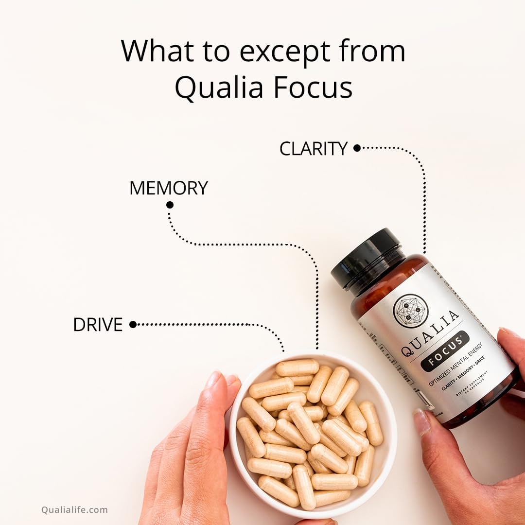Neurohacker Collective Qualia Focus Nootropic Supplement Pack of 3 | Boost Mental Energy, Alertness, Concentration & Memory | Includes Ginkgo Biloba, L-Theanine & More