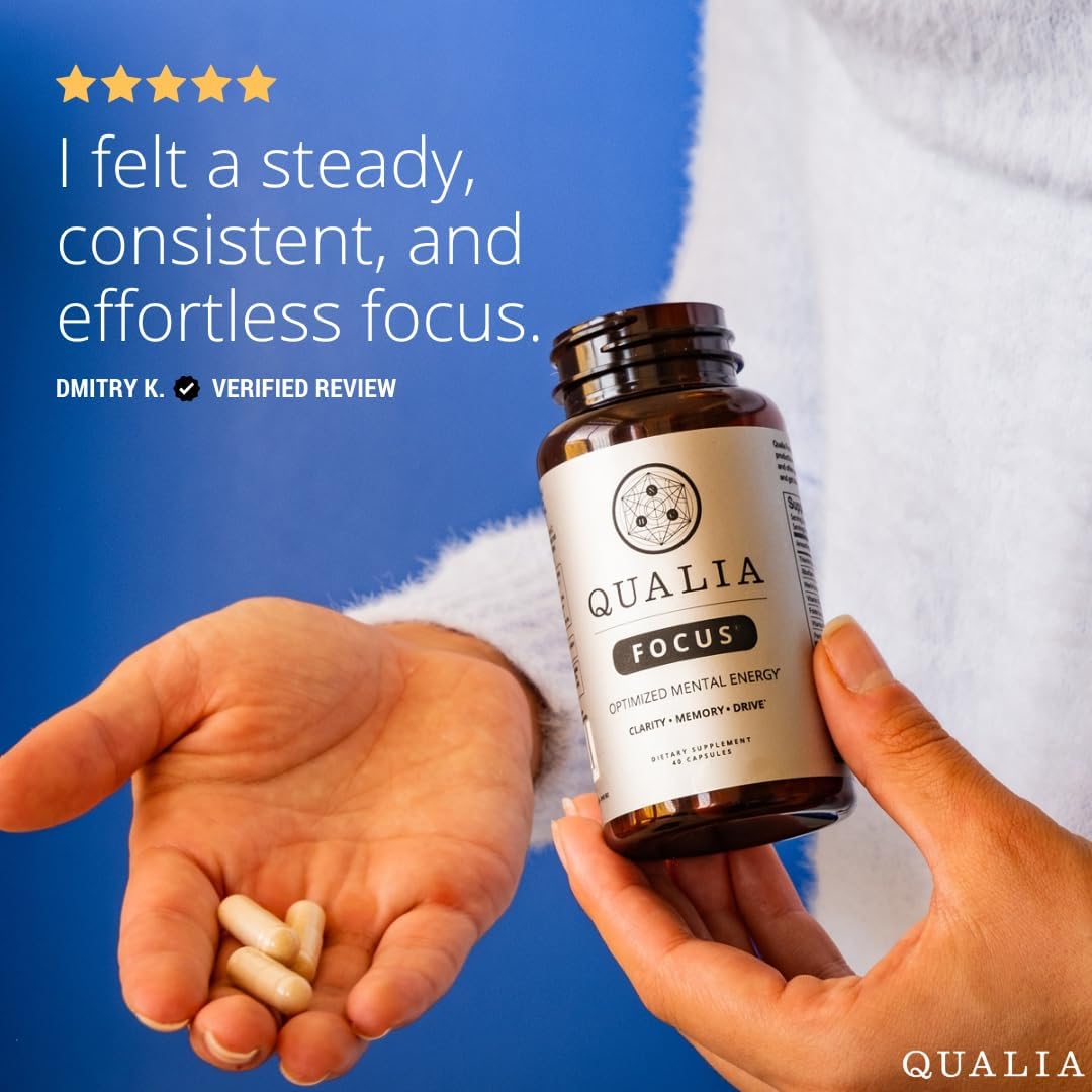 Neurohacker Collective Qualia Focus Nootropic Supplement Pack of 3 | Boost Mental Energy, Alertness, Concentration & Memory | Includes Ginkgo Biloba, L-Theanine & More