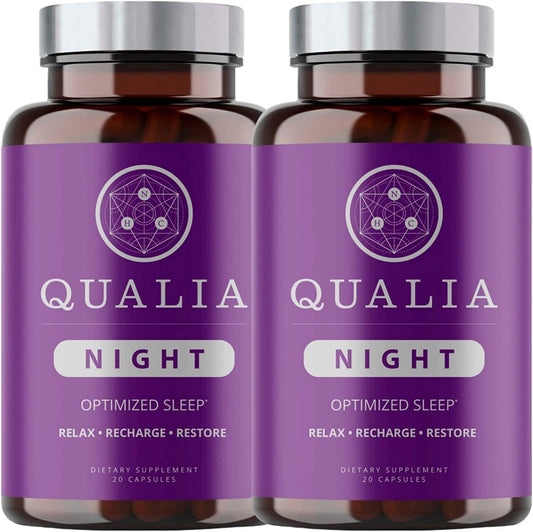 NEUROHACKER COLLECTIVE Qualia Night: Non-Habit Forming Sleep Aid for Deep Refreshing Sleep - Vegan, Non-GMO, Gluten-Free