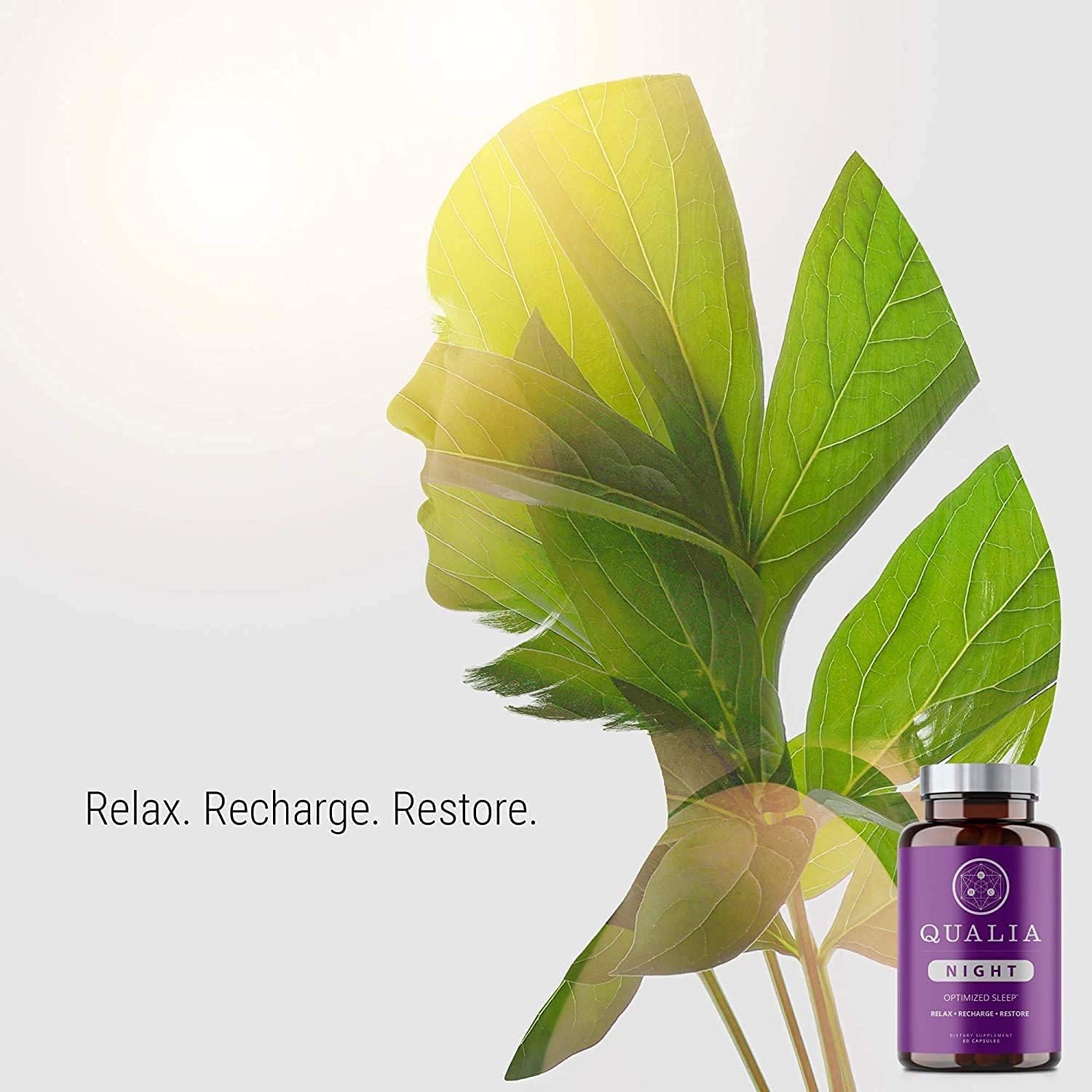 NEUROHACKER COLLECTIVE Qualia Night: Non-Habit Forming Sleep Aid for Deep Refreshing Sleep - Vegan, Non-GMO, Gluten-Free