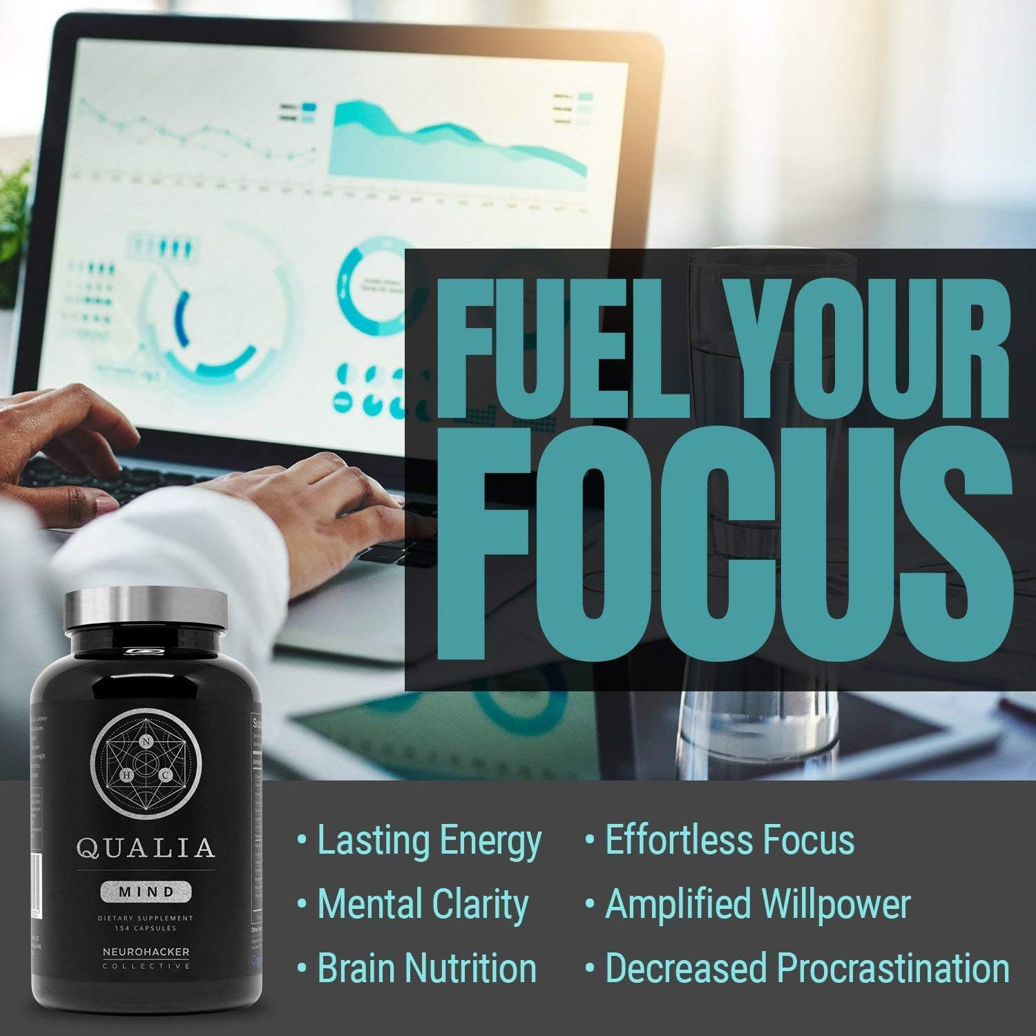 Neurohacker Qualia Mind Nootropics 2-Pack | Top Brain Supplement for Memory, Focus, Energy, Concentration - 105 ct - Ginkgo Biloba, Alpha GPC, Bacopa Monnieri - 2 Week Supply