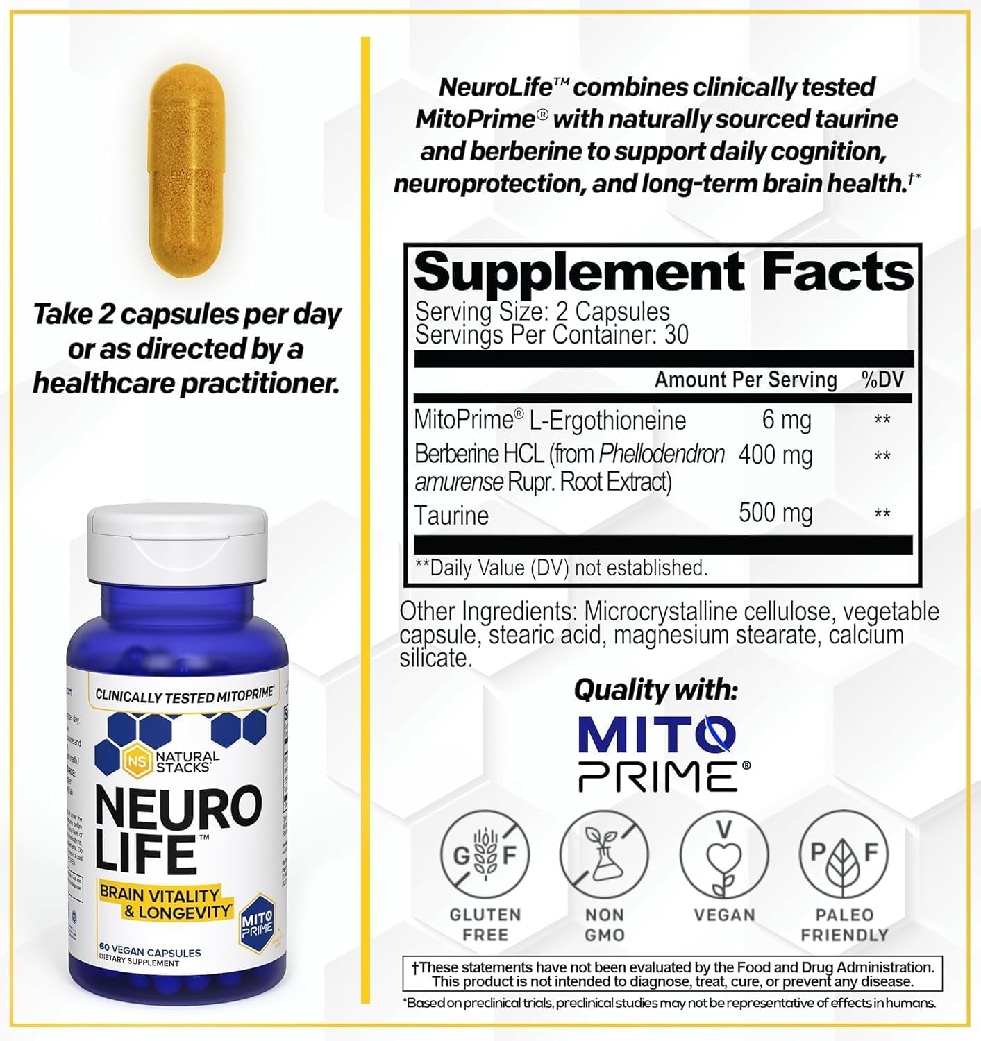NeuroLife & Resveratrol Supplement Bundle - Promotes Longevity & Cognitive Health - 120 Capsules