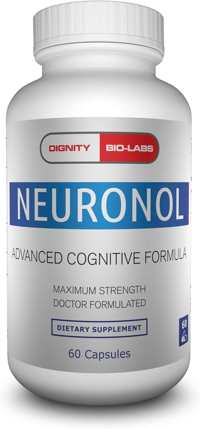 Neuronol Brain Health Formula for Memory Support, Focus, and Concentration - Nootropic with Dmae, Bacopa Monnieri, Ginkgo Biloba & More