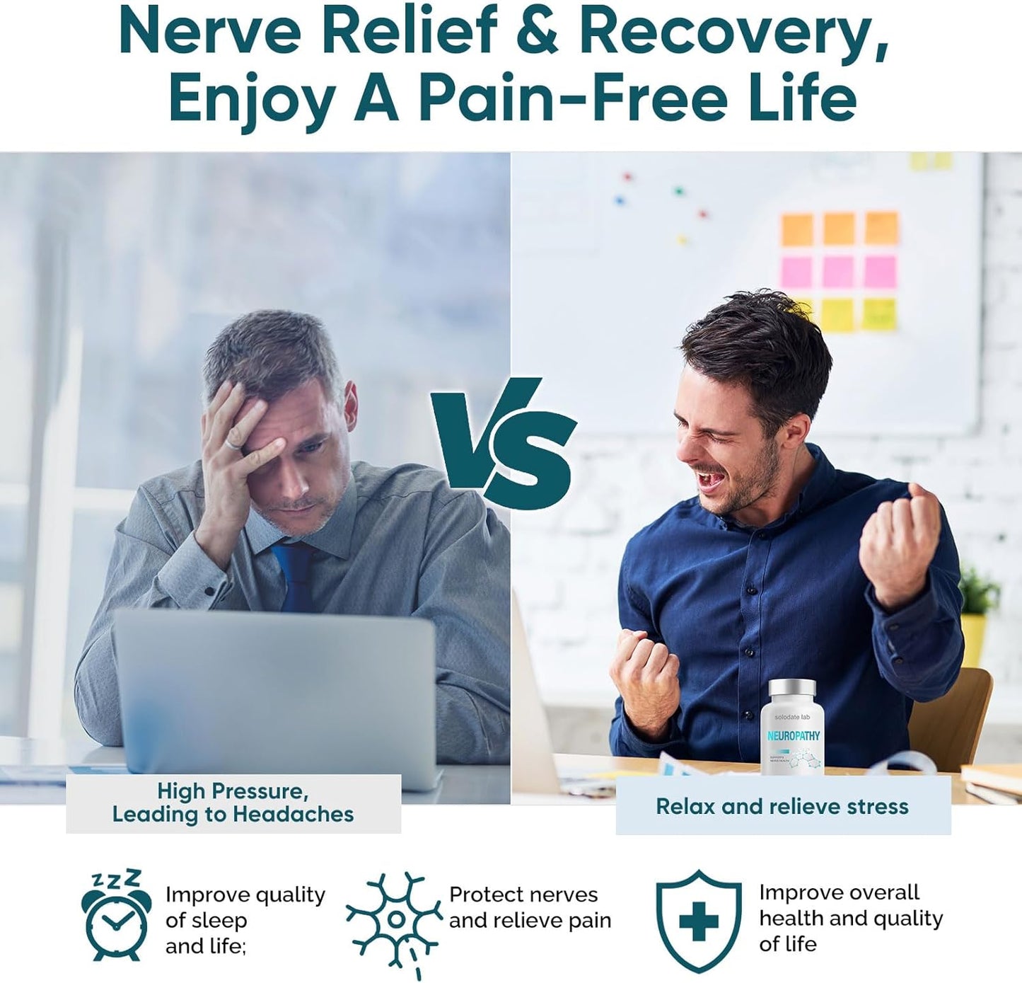 Neuropathy Support Supplement with 600mg Alpha Lipoic Acid - Max Strength Nerve Relief for Feet, Hands, Toes, Back, Neck