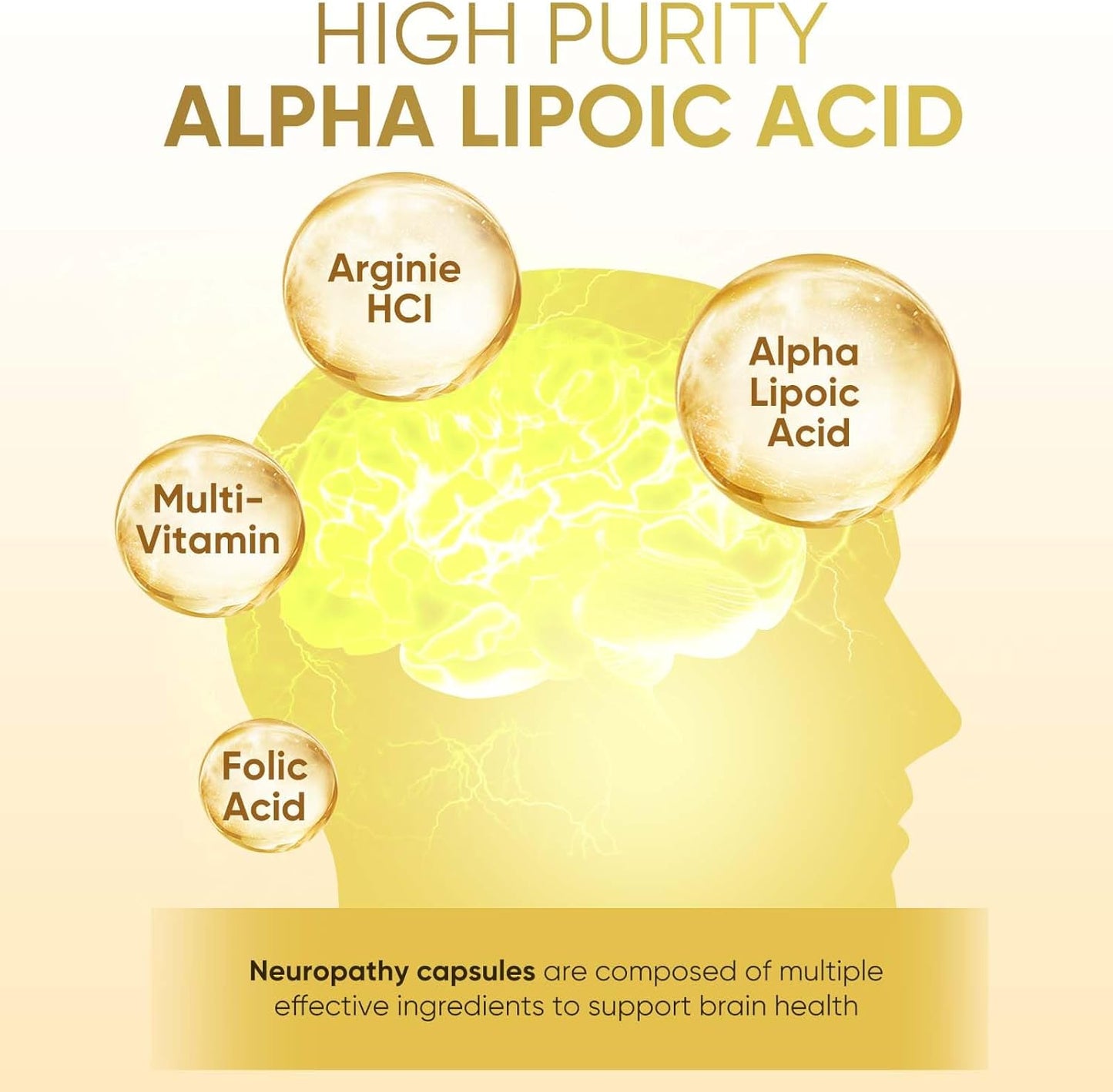 Neuropathy Support Supplement with Alpha Lipoic Acid - Nerve Savior Capsules for Peripheral Relief - 120 Count