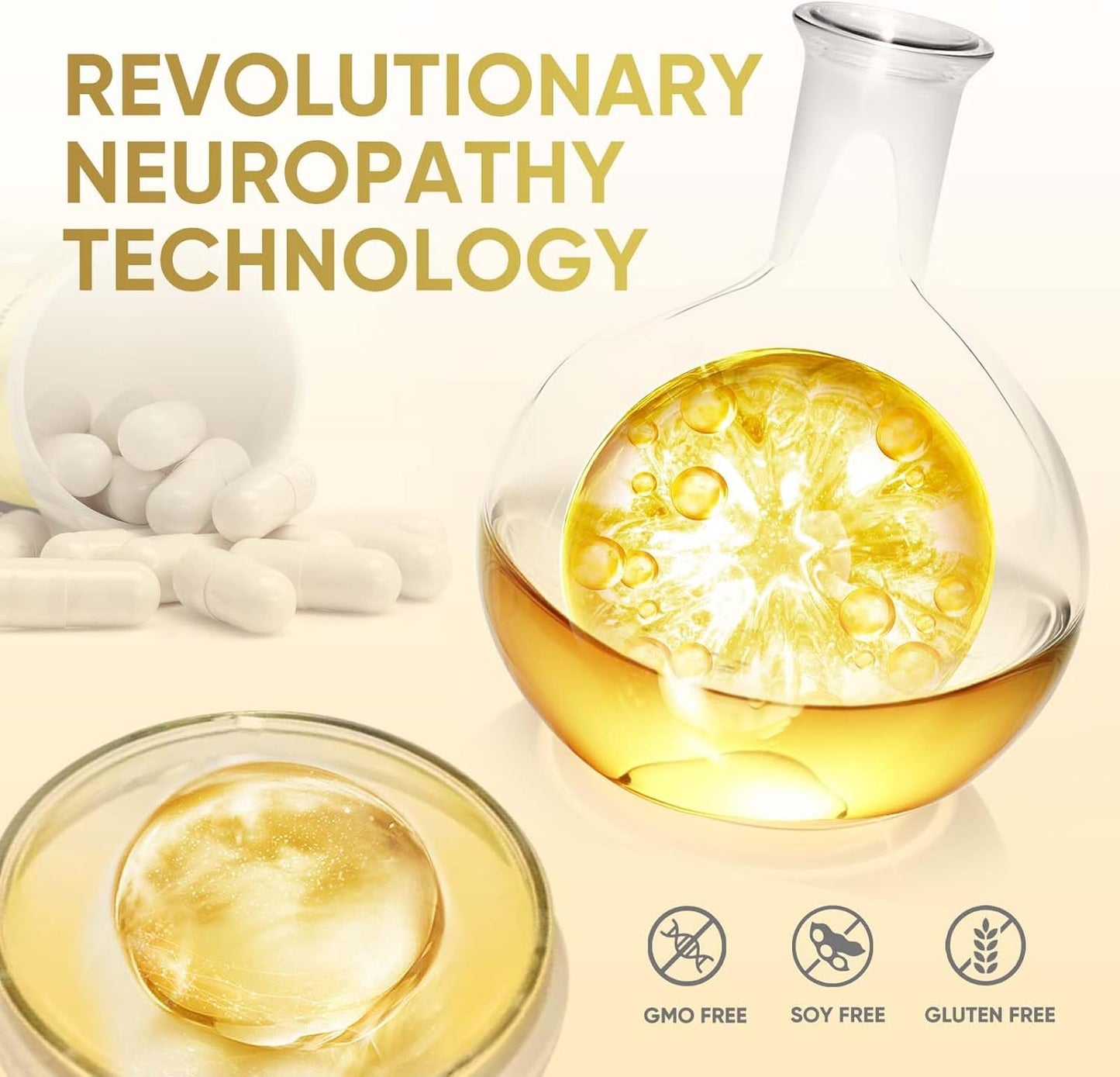 Neuropathy Support Supplement with Alpha Lipoic Acid - Nerve Savior Capsules for Peripheral Relief - 120 Count