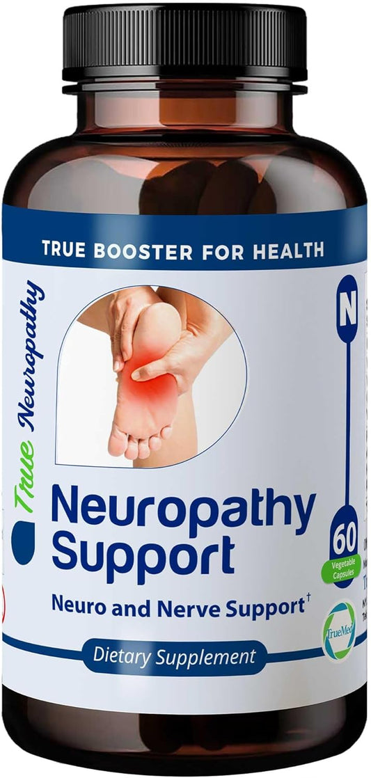 Neuropathy Support Supplement with Vitamin D3, B6, B12, Acetyl-L-Carnitine, Alpha-Lipoic Acid, and Benfotiamine - 60 Capsules