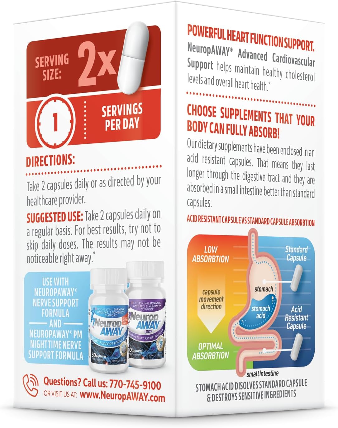 NeuropAWAY Cardiovascular Support Supplement - 30 Count Bottle