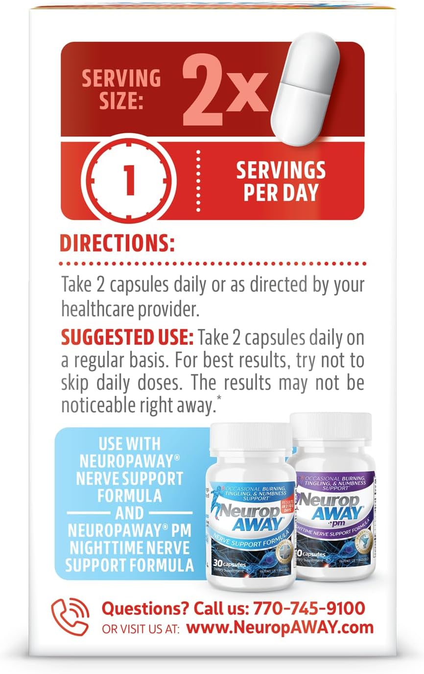 NeuropAWAY Cardiovascular Support Supplement - 30 Count Bottle