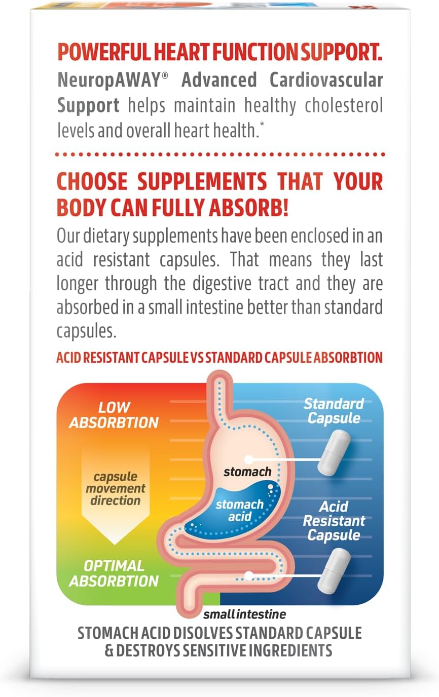 NeuropAWAY Cardiovascular Support Supplement - 30 Count Bottle