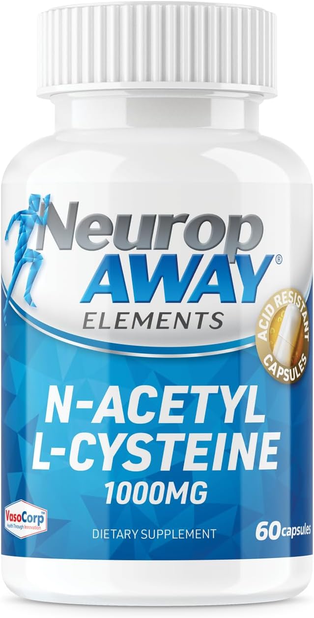NeuropAWAY Elements N-Acetyl L-Cysteine 1000mg 60ct Acid Resistant Capsules - 60 Capsules per Bottle