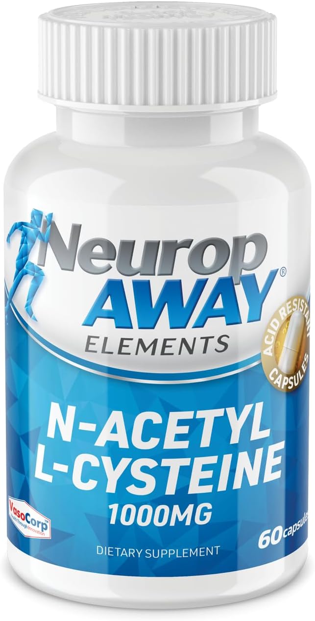 NeuropAWAY Elements N-Acetyl L-Cysteine 1000mg 60ct Acid Resistant Capsules - 60 Capsules per Bottle