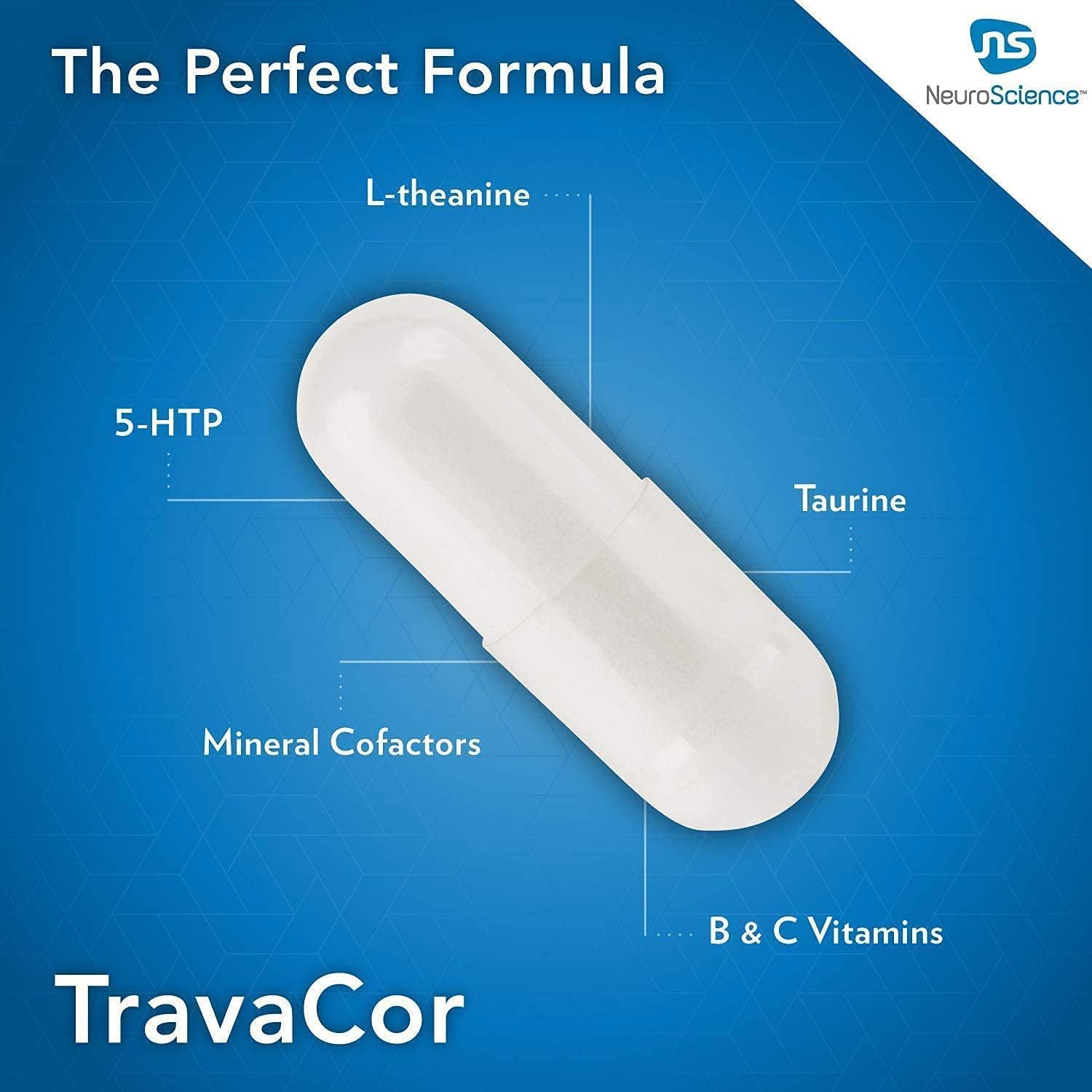 NeuroScience Mood and Adrenal Support Bundle - AdreCor and TravaCor (240 Capsules Total)