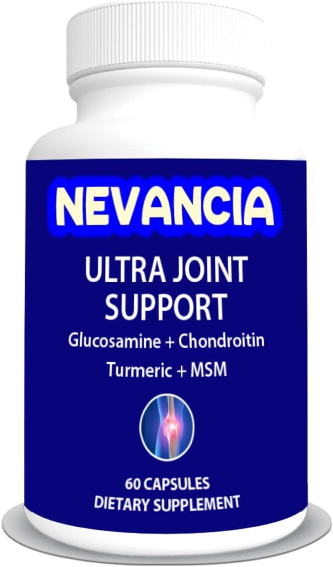 Nevancia Ultra Joint Support Capsules with Glucosamine, Chondroitin, Turmeric, MSM & Boswellia for Joint Health, Comfort, Mobility & Stability - 60 Caps, 20-Day Supply