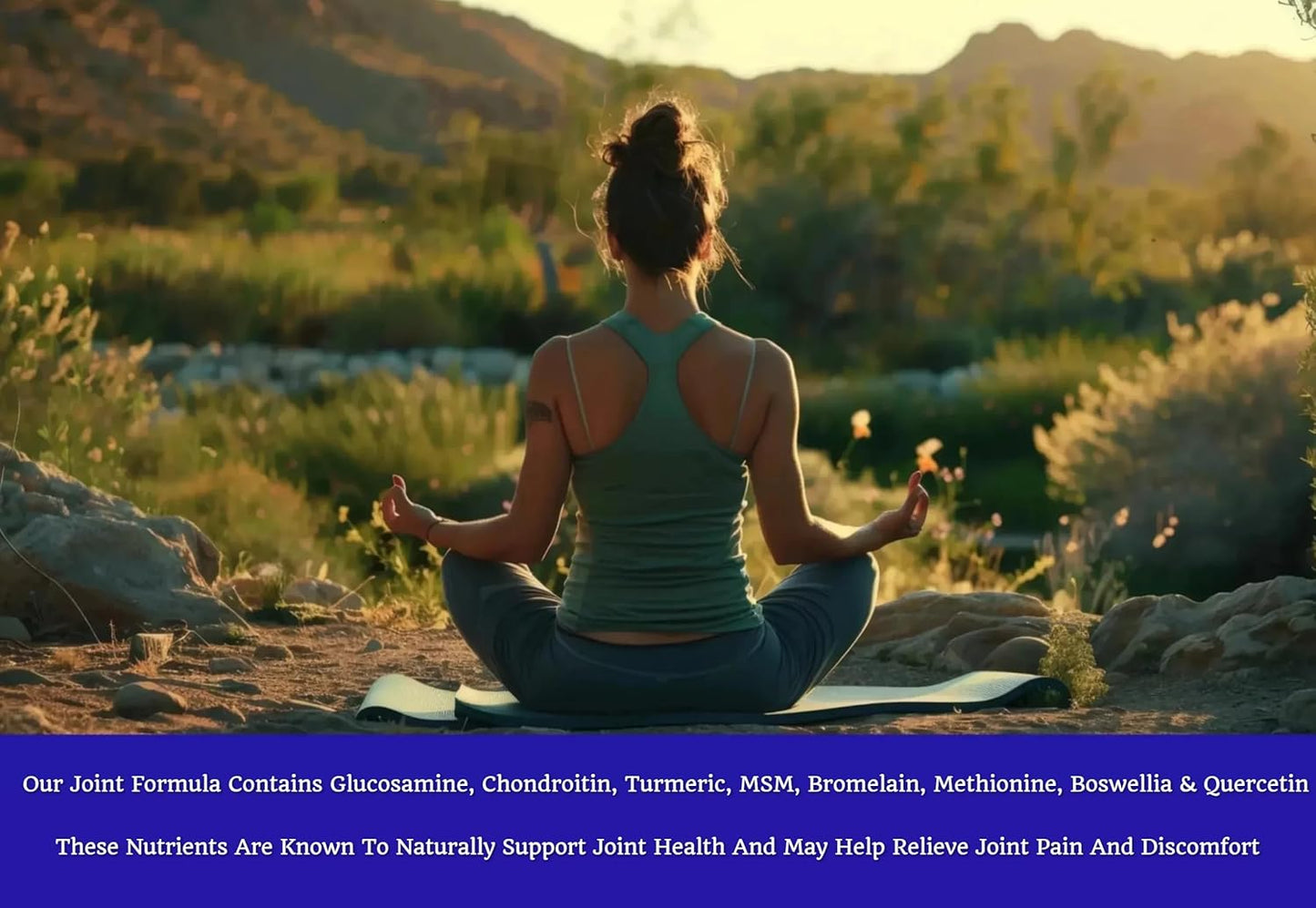 Nevancia Ultra Joint Support Capsules with Glucosamine, Chondroitin, Turmeric, MSM & Boswellia for Joint Health, Comfort, Mobility & Stability - 60 Caps, 20-Day Supply