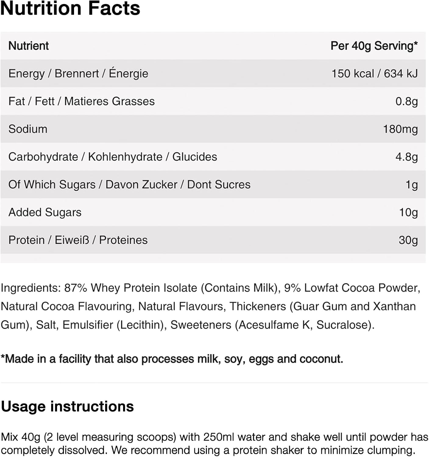 NeverSecond P30 Recovery Drink Mix - High-Performance Protein & Amino Acids Blend for Marathon Recovery (600g)