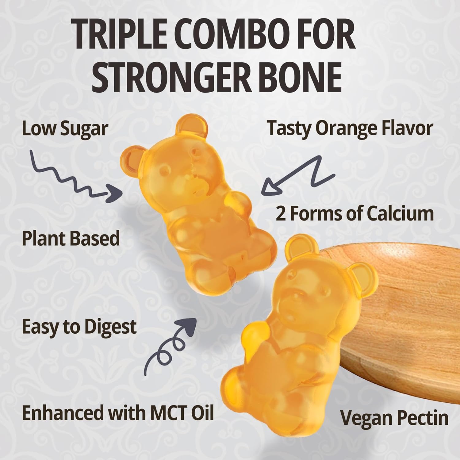 NEVISS 50+ Daily Gummy Multivitamin with Algae Omega 3, Calcium, CoQ10, Magnesium, Vitamin D3, and K2(MK7) - 600mg Calcium, 5000IU D3, 200mcg K2 - 125mcg Gummies