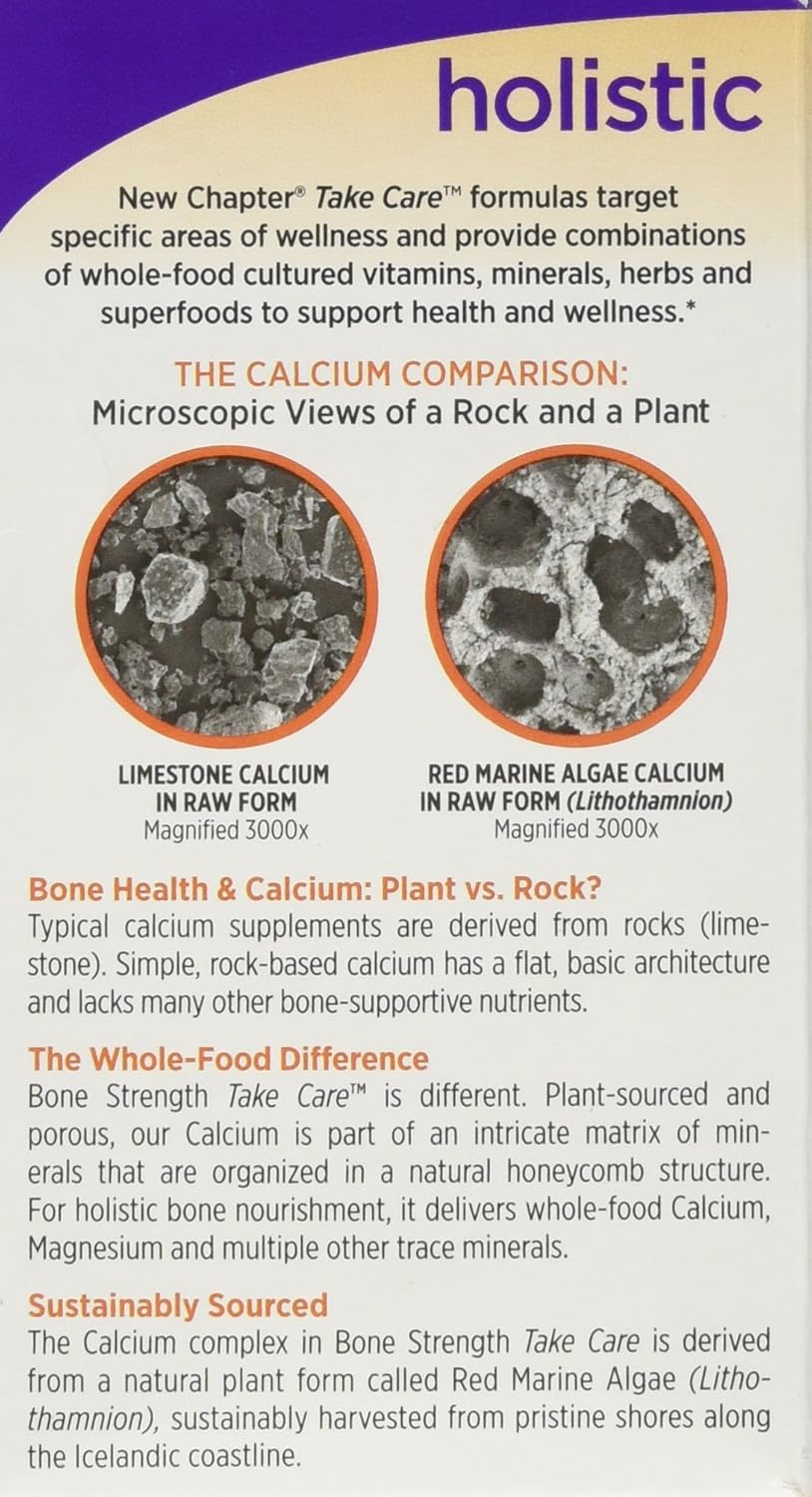 New Chapter Bone Strength Take Care 120 Tablets - Whole-Food Calcium Supplement for Bone Health and Strength