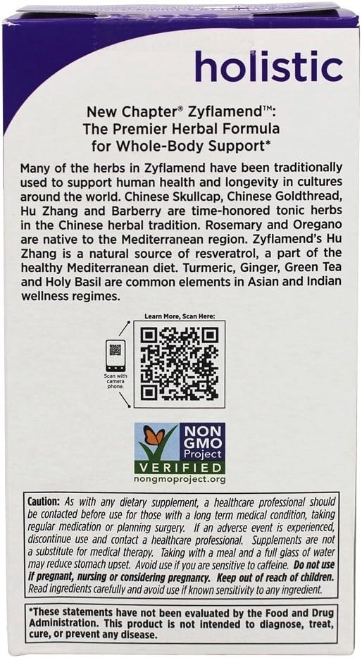 New Chapter Zyflamend Whole Body Supplement - 180 Capsules - Promotes Overall Wellness and Joint Health