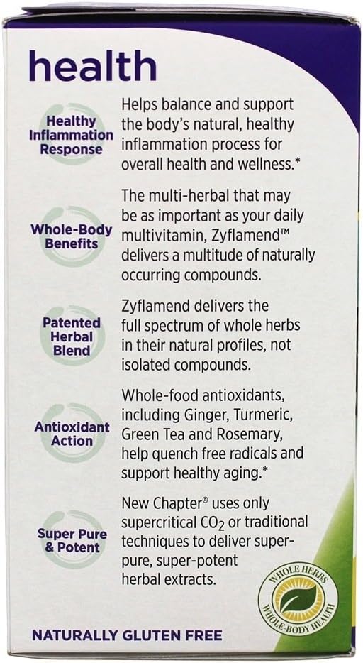 New Chapter Zyflamend Whole Body Supplement - 180 Capsules - Promotes Overall Wellness and Joint Health