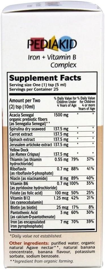 New Formula Pediakid Iron + Vitamin B Complex Supplement for Children's Fatigue and Tiredness
