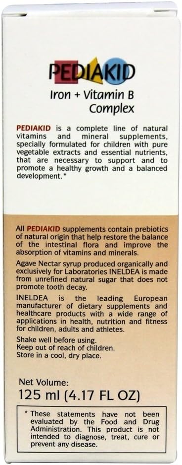 New Formula Pediakid Iron + Vitamin B Complex Supplement for Children's Fatigue and Tiredness