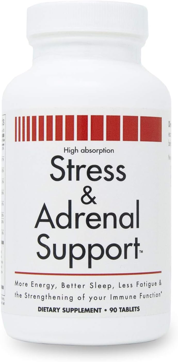 New Health Products Stress and Adrenal Support Chewable Tablets - Citrusy Orange Flavor - 90 Tablets