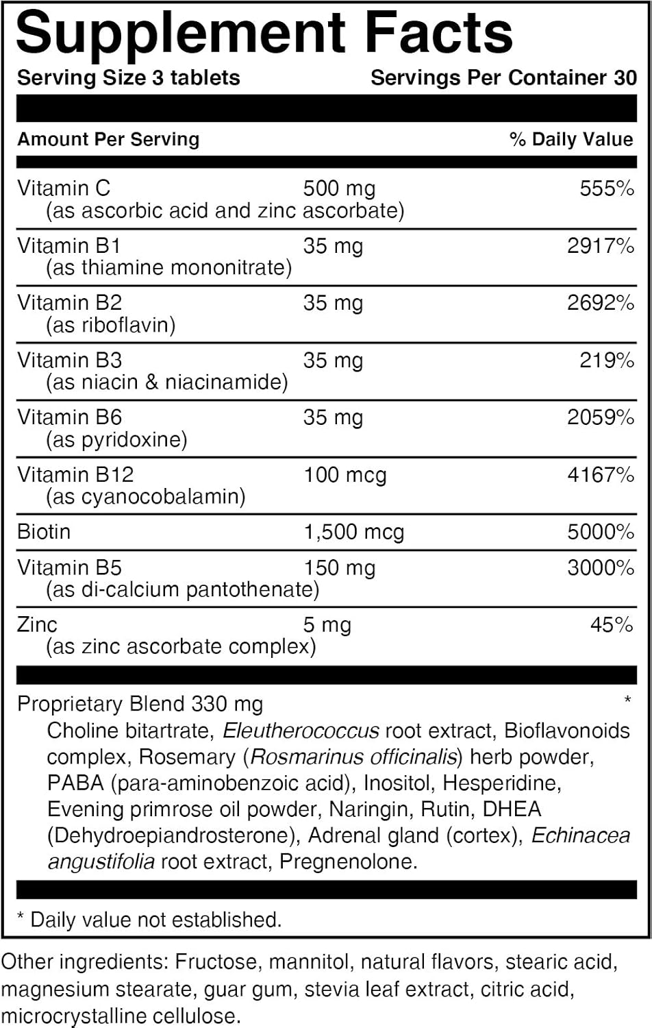 New Health Products Stress and Adrenal Support Chewable Tablets - Citrusy Orange Flavor - 90 Tablets