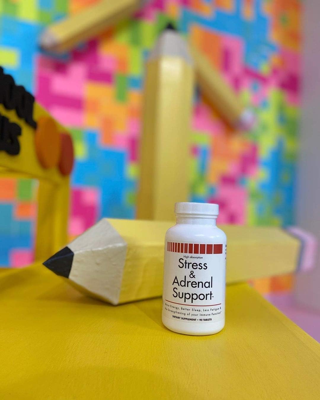 New Health Products Stress and Adrenal Support Chewable Tablets - Citrusy Orange Flavor - 90 Tablets