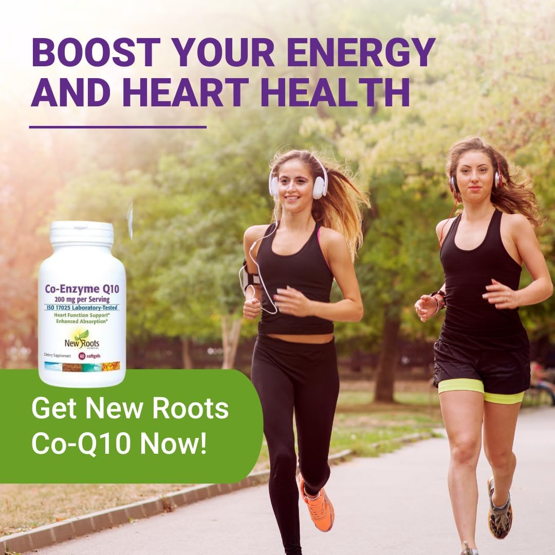 New Roots Coenzyme Q10 (CoQ10) 200 mg Softgels - Heart Health & Energy Support - Doctor Formulated - Natural Fermentation - 30-Day Supply