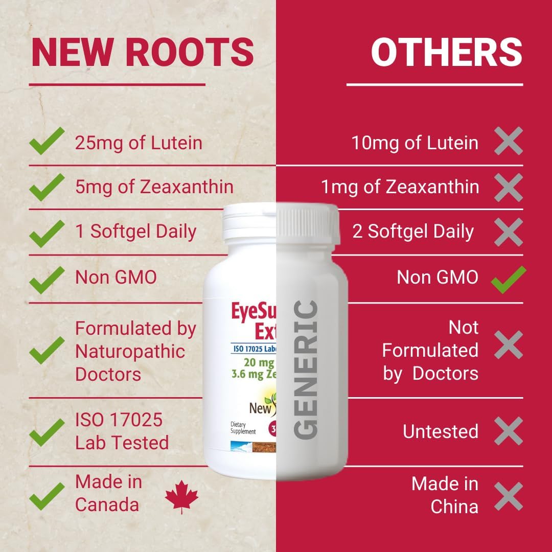 New Roots Eye Supplement with Bilberry, Lutein, Zeaxanthin & Multi-Vitamins by Naturopathic Doctors (30 Capsules)