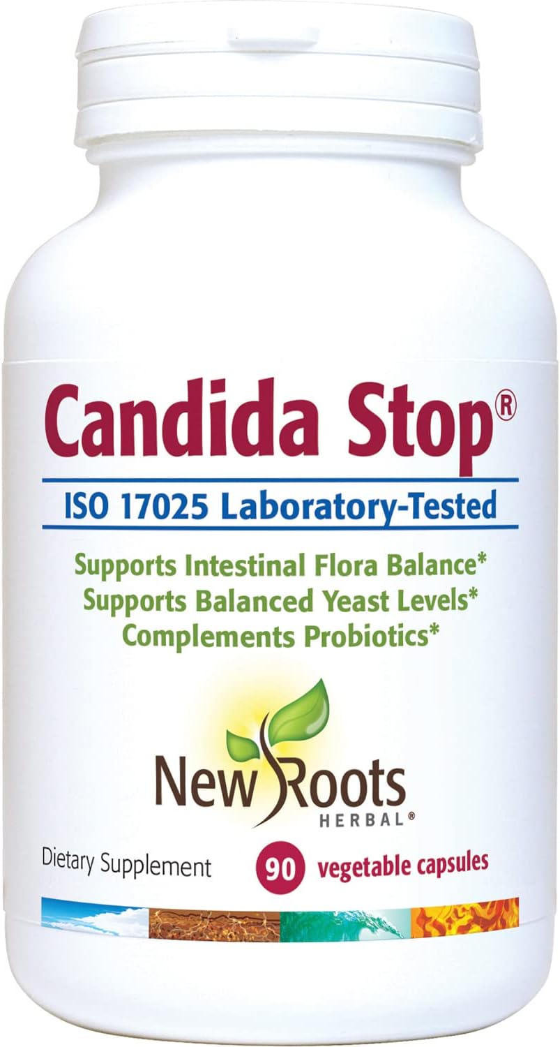 New Roots Herbal Candida Cleanse Supplement - Stop Overgrowth, Support Intestinal Flora, 90 Capsules, Oregano, Echinacea, Botanical Complex