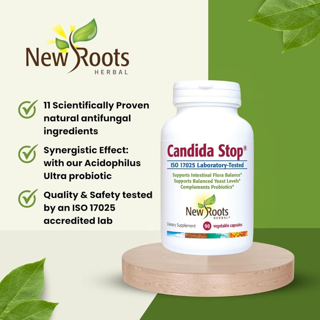 New Roots Herbal Candida Cleanse Supplement - Stop Overgrowth, Support Intestinal Flora, 90 Capsules, Oregano, Echinacea, Botanical Complex