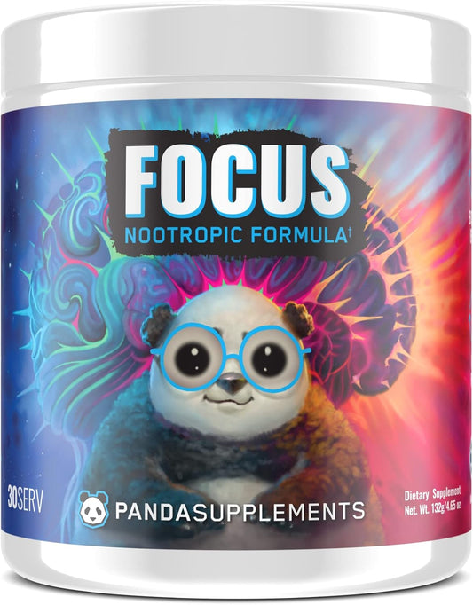 New Underground Bio Labs Panda Focus Nootropic Supplement for Mind, Energy, Clarity, Mood, Creativity, and Vision - 30 Servings of Alpha GPC, L-Tyrosine, Lions Mane, AstraGin, and Huperzine - Blue Raspberry Lemonade Flavor