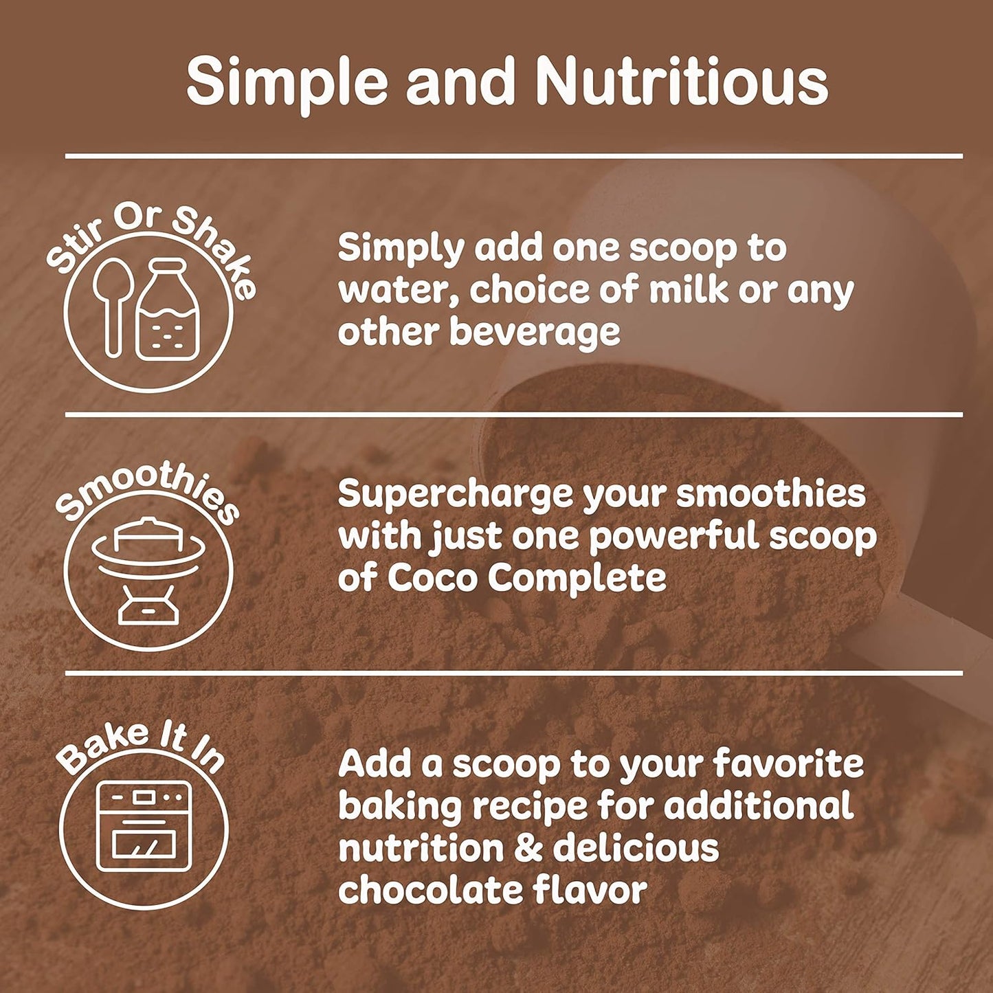 New Vitality Coco Complete: Immune System Boosting Superfood Powder with Green Tea Extract - Chocolate Flavor, 30 Servings
